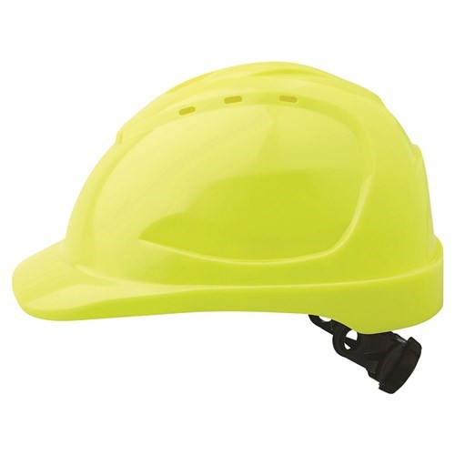 VENTED HARD HAT WITH RATCHET SIZE ADJUSTER, 9 VENTS.  FULLY CERTIFIED, ABS MATERIAL MANY COLOURS AVAILABLE