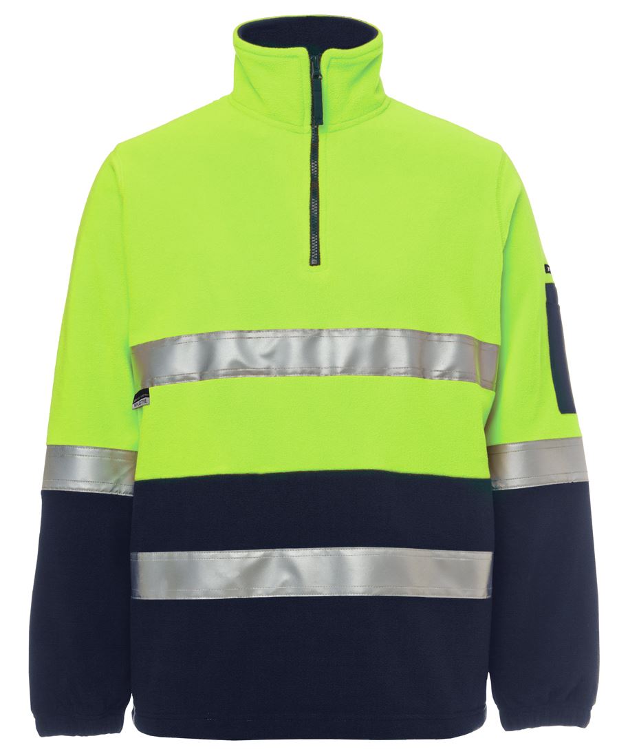 JB POLAR FLEECE - HI VIS HALF ZIP REFLECTIVE TAPE