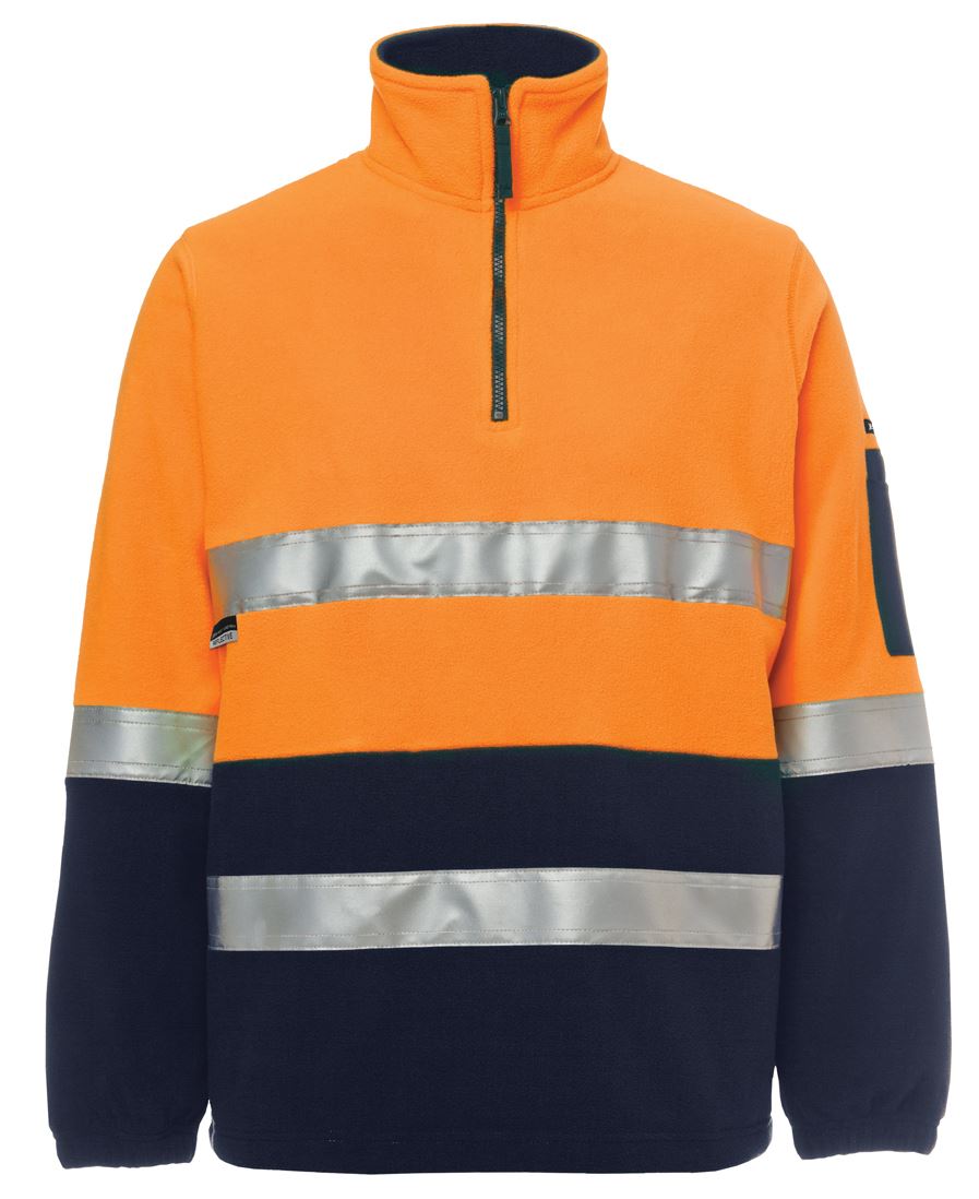 JB POLAR FLEECE - HI VIS HALF ZIP REFLECTIVE TAPE