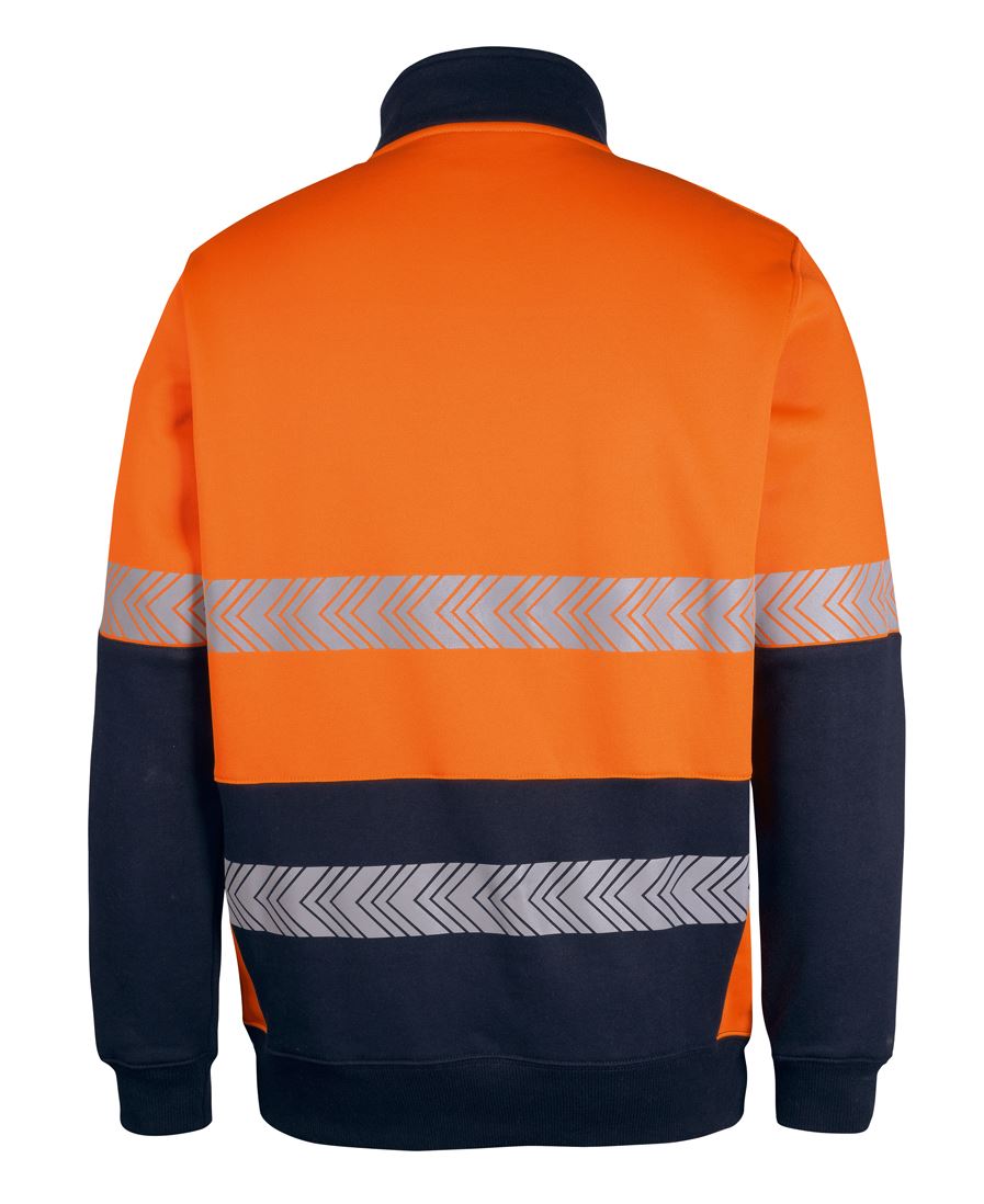 TAPED HI VIS SWEATSHIRT, - Reflectibve Tape, Heavy Weight, 1/2 Zip, PolyCotton