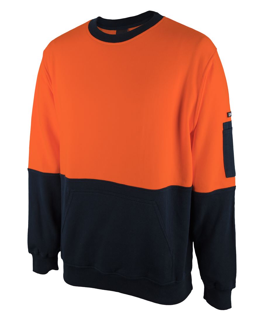 HI VIS COTTON SWEATSHIRT, 100% Cotton, Crew Neck, Heavyweight