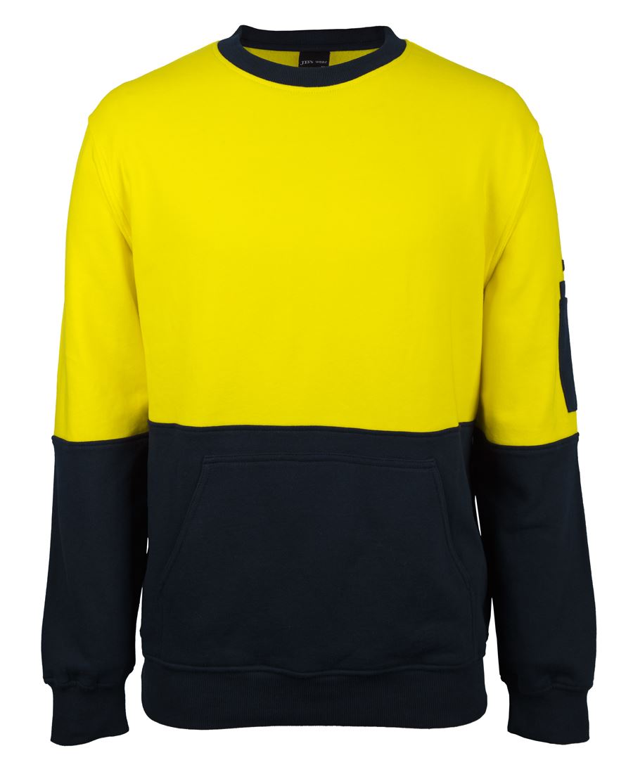 HI VIS COTTON SWEATSHIRT, 100% Cotton, Crew Neck, Heavyweight