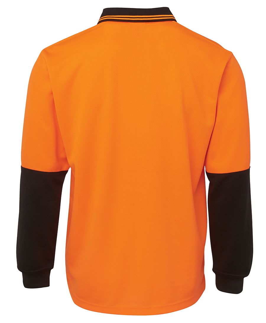 TRADITIONAL LONG SLEEVE POLO - Hi Vis, Polyester, 160 gsm, Micro Mesh, Moisture Wicking Fabric
