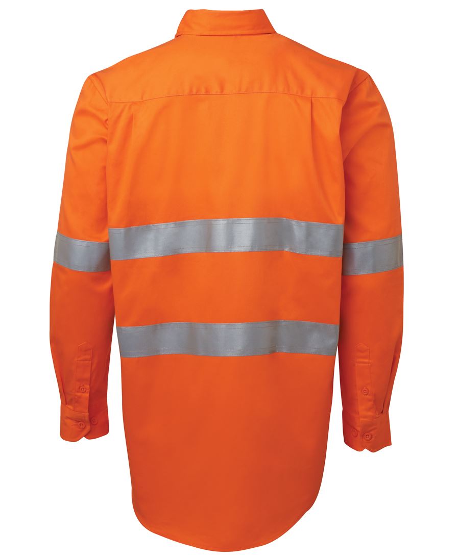 RHINO HI VIS WORK SHIRT - Cotton, | Heavyweight | Close Front | Reflective Tape|