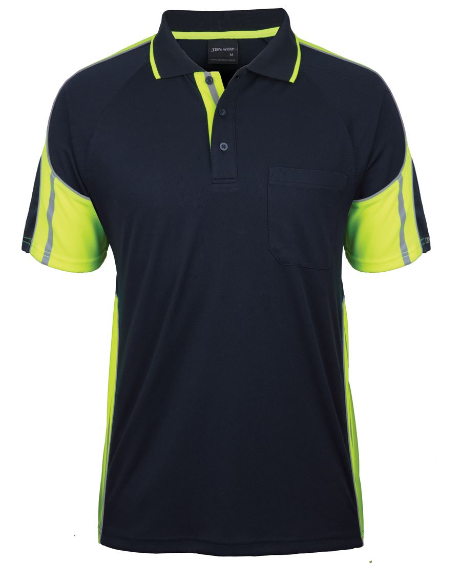 STREET POLO - Hi Vis Panels, Reflective Strips, Polyester, Quick Dry Micro Mesh Fabric
