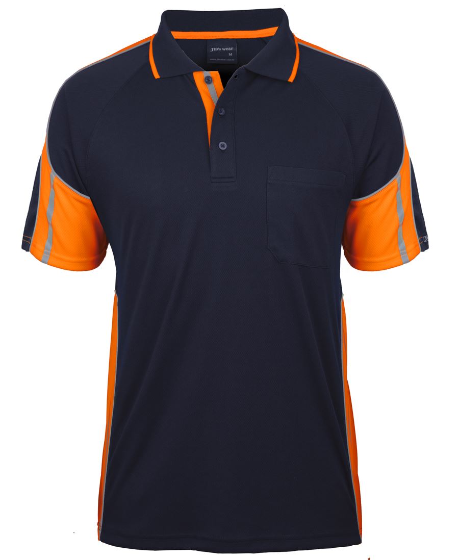 STREET POLO - Hi Vis Panels, Reflective Strips, Polyester, Quick Dry Micro Mesh Fabric