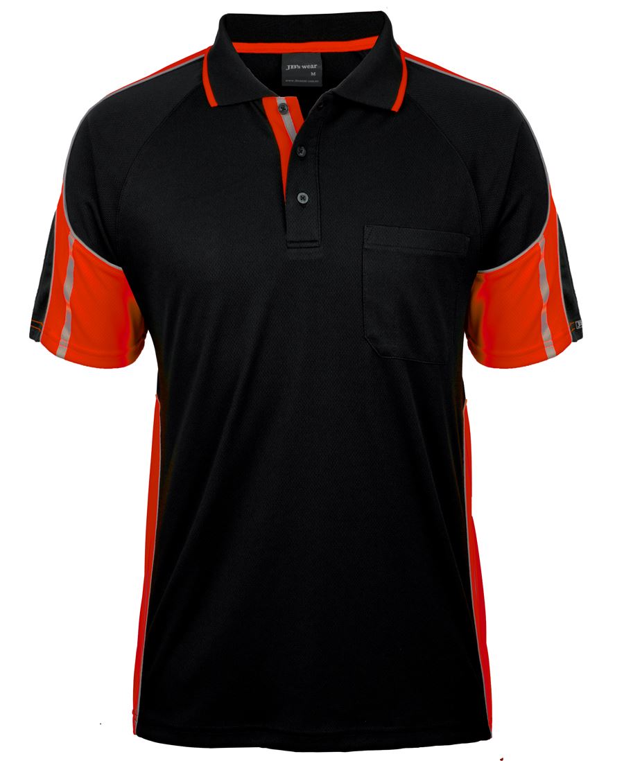 STREET POLO - Hi Vis Panels, Reflective Strips, Polyester, Quick Dry Micro Mesh Fabric