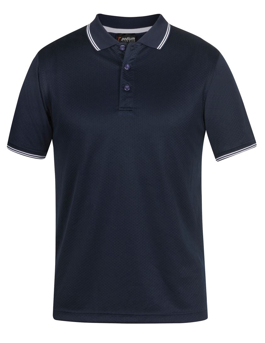 JACQUARD POLO URBAN FIT - Polyester, Podium Cool Moisture Wicking Fabric