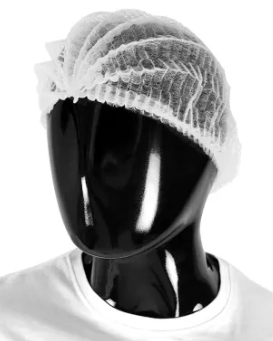 BOUFFANT CAP FOOD GRADE - 21", White, Double Elastic (x100)