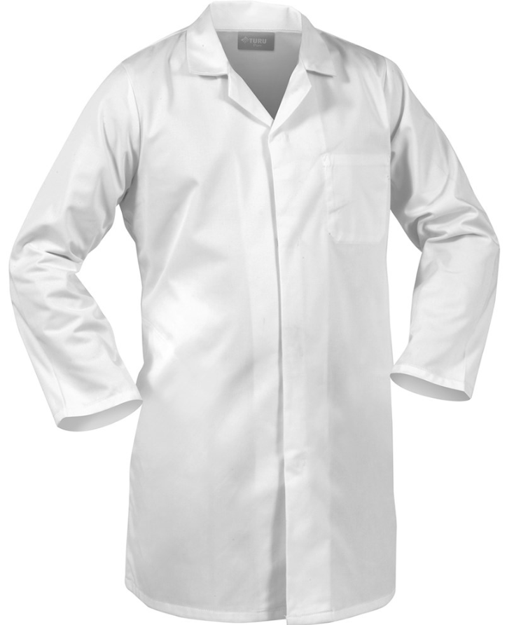 DUST-COAT FOOD GRADE - Mid Weight 240gsm, Domed Front, Long Sleeve