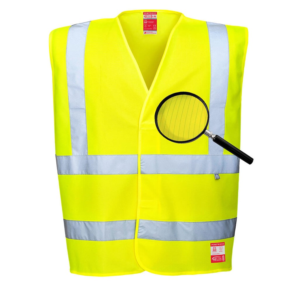 HI VIS ANTI STATIC PW SAFETY VEST | FLAME RETARDANT | VELCRO CLOSURE