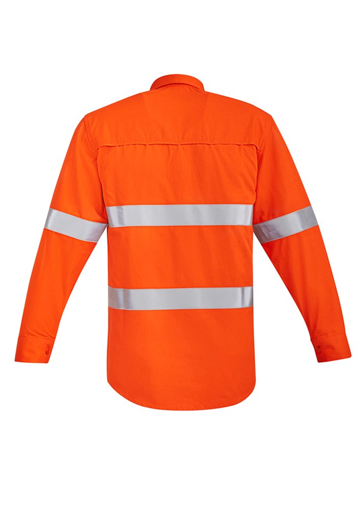 SZ Mens Orange Flame Hi Vis Open Front Shirt - Hoop Taped