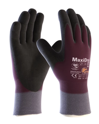 MAXI-DRY ZERO SAFETY GLOVES - Food Industry, Freezer Gloves, Fully Coated Nitrile Butadiene Cut Protection Rubber