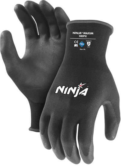 NINJA MAXIM SUPER GRIP SAFETY GLOVES , Wet and Dry Use 15Gauge