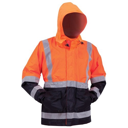 HI VIS BISON STAMINA JACKET - Waterproof, for 6 Hrs Chest Pocket,