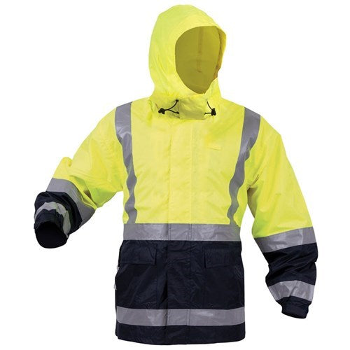 HI VIS BISON STAMINA JACKET - Waterproof, for 6 Hrs Chest Pocket,