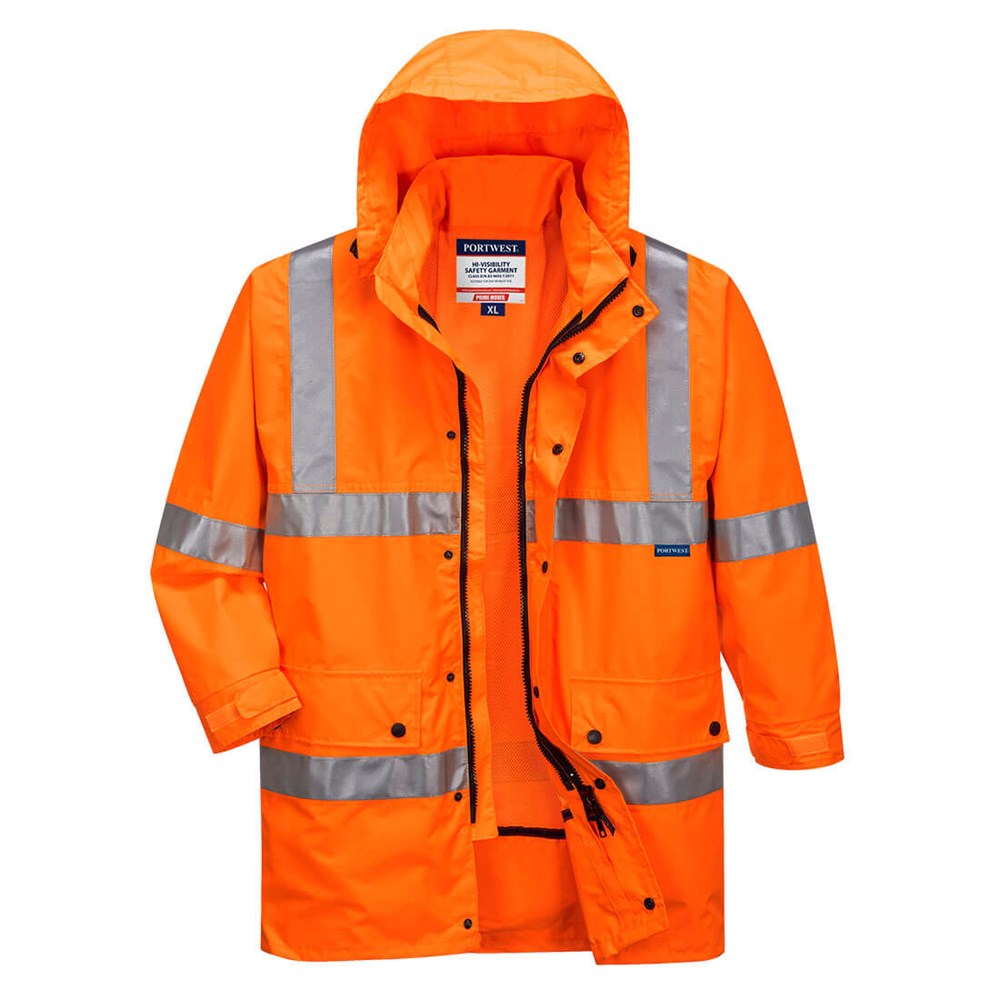PW HI VIS RAIN SHELL JACKET - Waterproof,  Mesh Lined