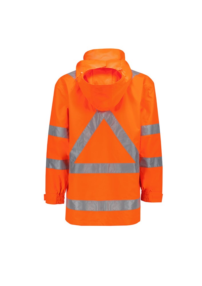 HI VIS ULTRALITE WATERPROOF JACKET - X-Back. TTMC-W23 Compliant, Mesh Lining