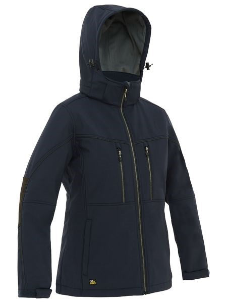 FLEX SOFTSHELL WOMENS JACKET -  Showerproof, Fleece Lining, Zip Off Hood