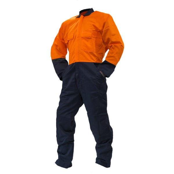 HI VIS STCOTTON OVERALLS - 100% madura Cotton, Large Front Pockets