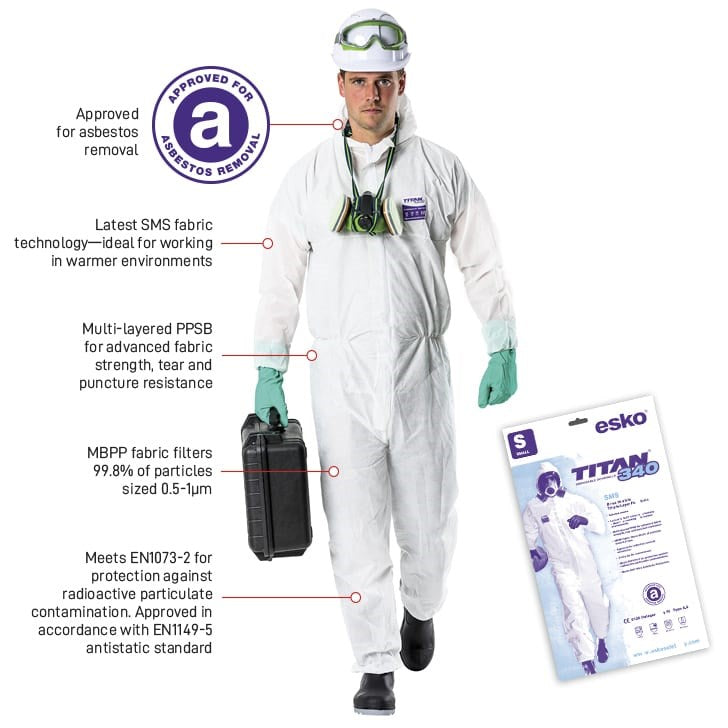 TITAN DISPOSABLE OVERALLS - Asbestos Removal, Hard Wearing, Multi Purpose