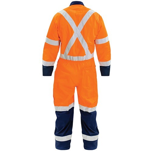 OVERALL X-BACK- TTMC, Cotton, Zip up Orange/Navy