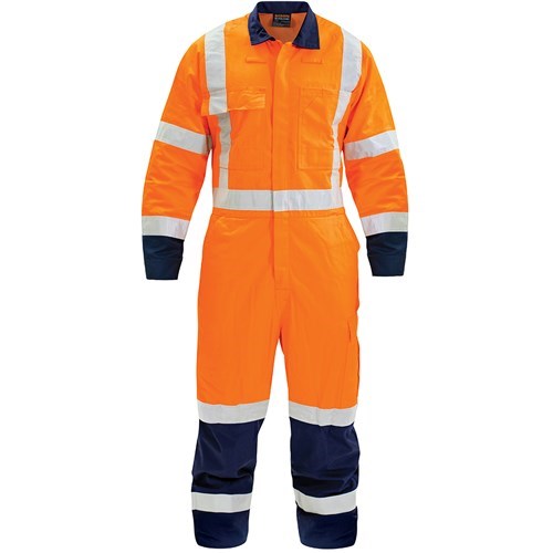 OVERALL X-BACK- TTMC, Cotton, Zip up Orange/Navy