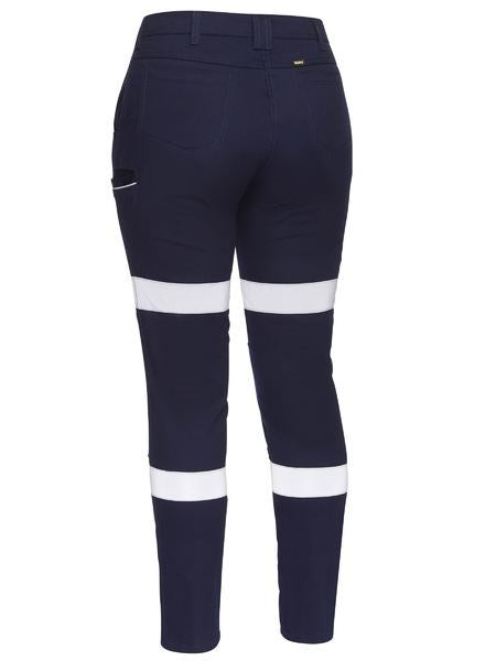 WOMENS STRETCH WORK PANTS, - Cotton | Reflective Tape, Stretch for Comfort