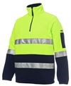 JB POLAR FLEECE - HI VIS HALF ZIP REFLECTIVE TAPE