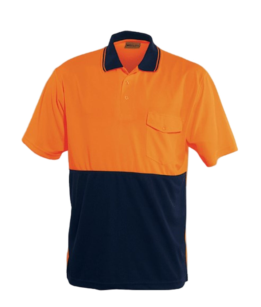 HI VIS POLO BOCINI POLYESTER MICROMESH, - Moisture Control,Short Sleeve, Bocini
