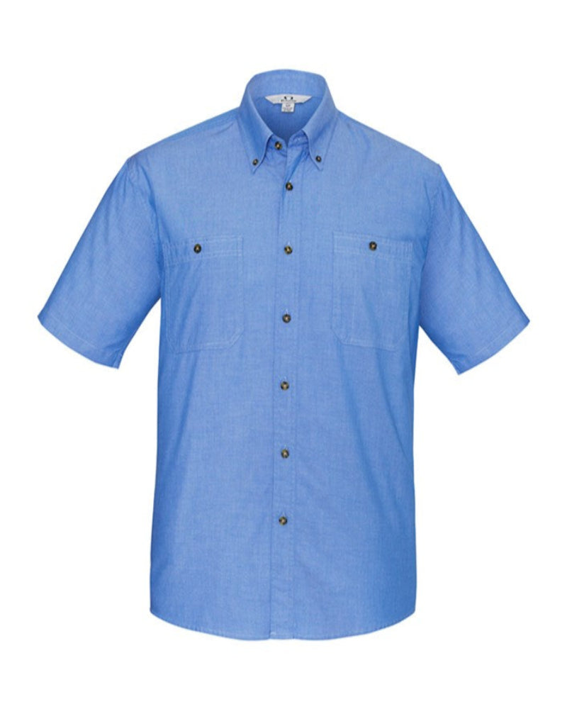 Mens Chambray Short Sleeve Shirt