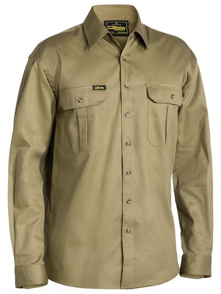 COTTON DRILL SHIRT - Long Sleeve | Look Good | Hard Wearing