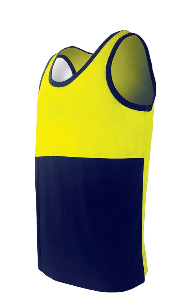 HI VIS POLYCOTTON WORK SINGLET BOCINI - Mid Weight, Breathable, Anti Bacteria Treated