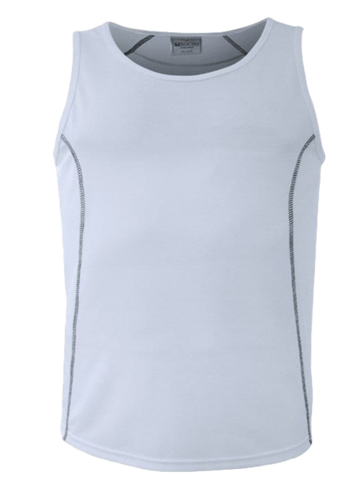 BOCINI SPORTS MENS SINGLET - Breezeway Polyester, with Anti bacterial factor