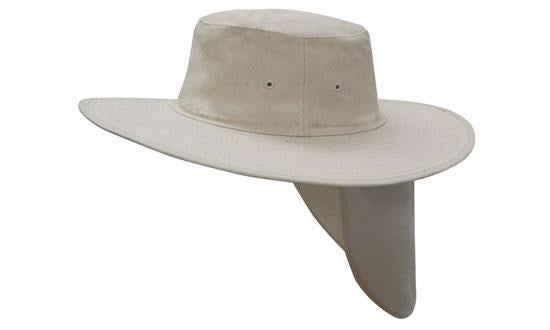 CANVAS WIDE BRIM SUN HAT WITH FLAP