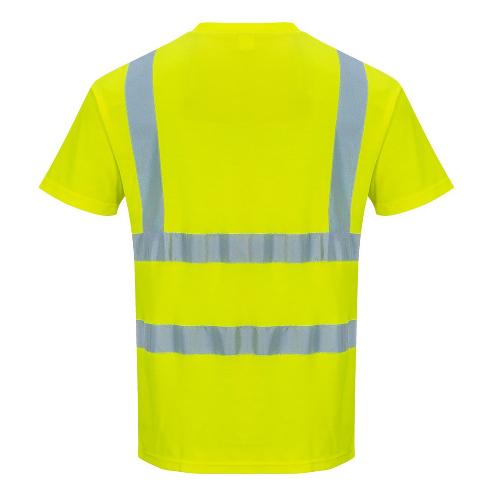 HI VIS MICRO MESH TEE SHIRT, - Polyester, Reflective Tape,