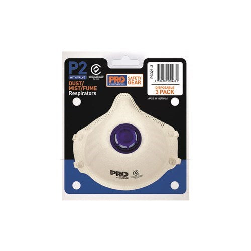 P2 DUST MASK WITH VALUE - Protects Against Toxic Particles, Valve Allows for Easy Breathing and less Heat Buildup