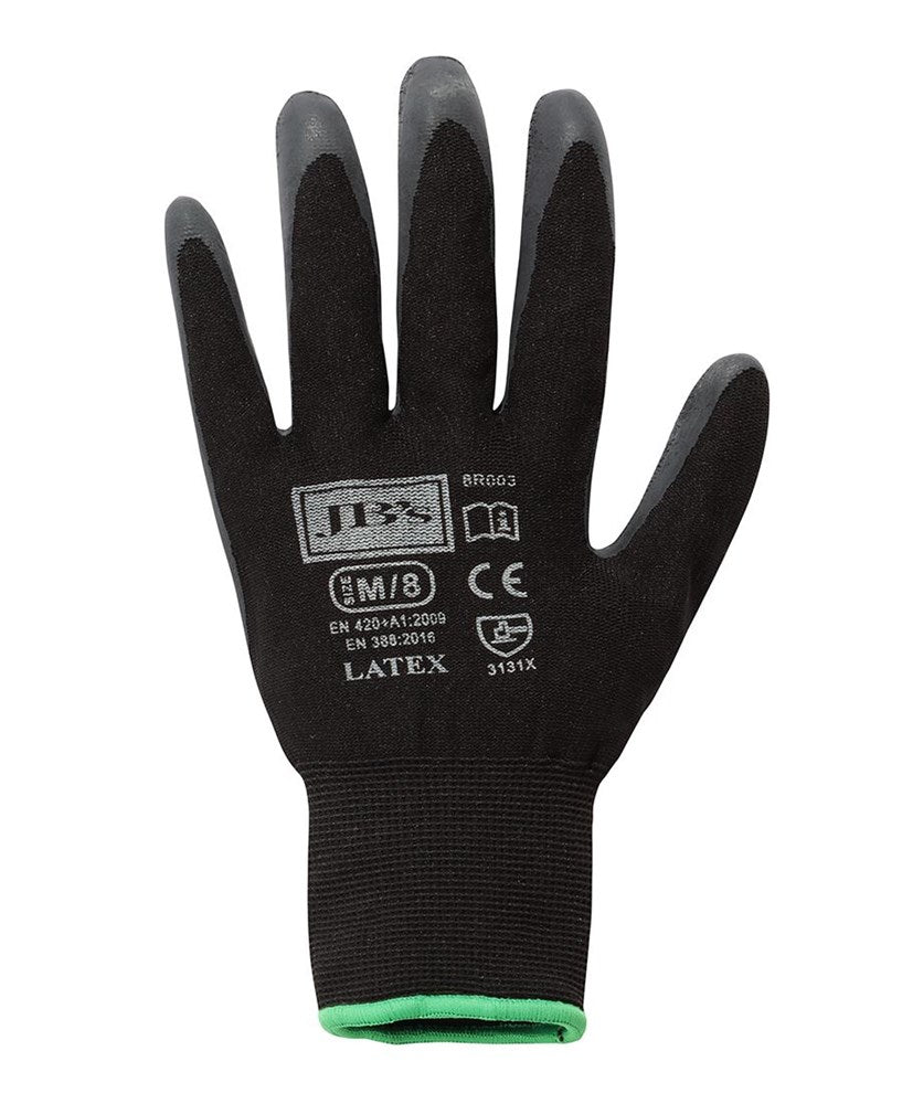 GENERAL PURPOSE LATEX SAFETY GLOVES 13 GAUGE,  Crinkle Latex Palm for Anti Slip, Knitted Nylon Liner
