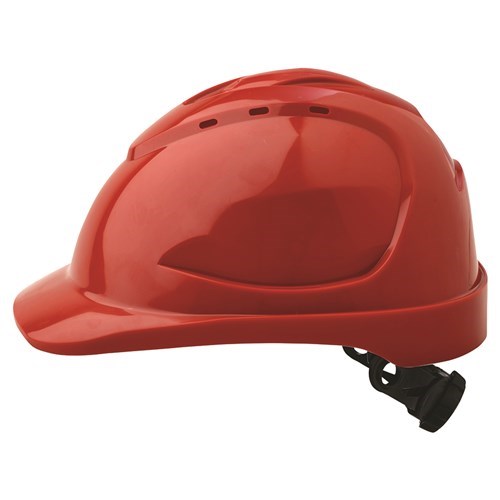 VENTED HARD HAT WITH RATCHET SIZE ADJUSTER, 9 VENTS.  FULLY CERTIFIED, ABS MATERIAL MANY COLOURS AVAILABLE