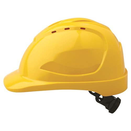 VENTED HARD HAT WITH RATCHET SIZE ADJUSTER, 9 VENTS.  FULLY CERTIFIED, ABS MATERIAL MANY COLOURS AVAILABLE