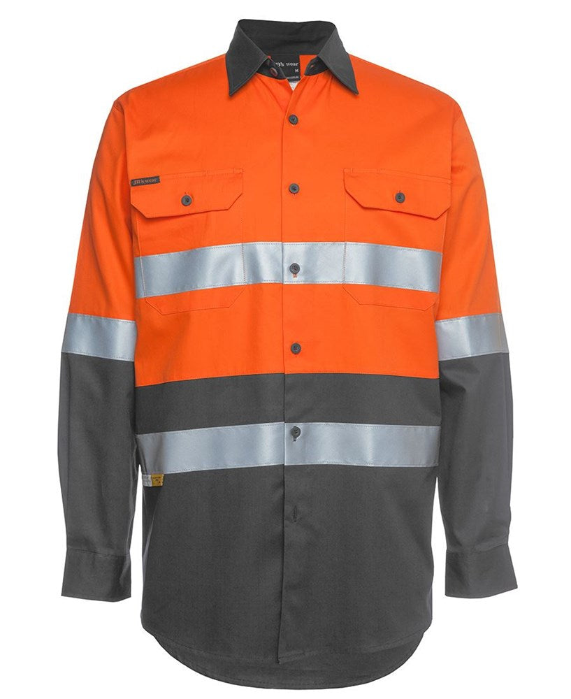 STAG HI VIS WORKSHIRT -  Long Sleeve | Cotton | Reflective Tape | Multi Colour Options