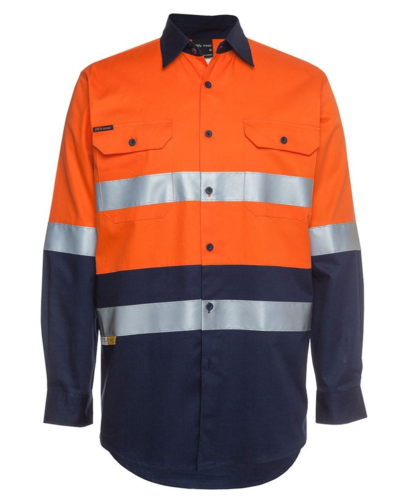 STAG HI VIS WORKSHIRT -  Long Sleeve | Cotton | Reflective Tape | Multi Colour Options