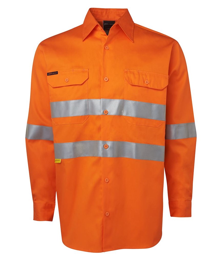 STAG HI VIS WORKSHIRT -  Long Sleeve | Cotton | Reflective Tape | Multi Colour Options
