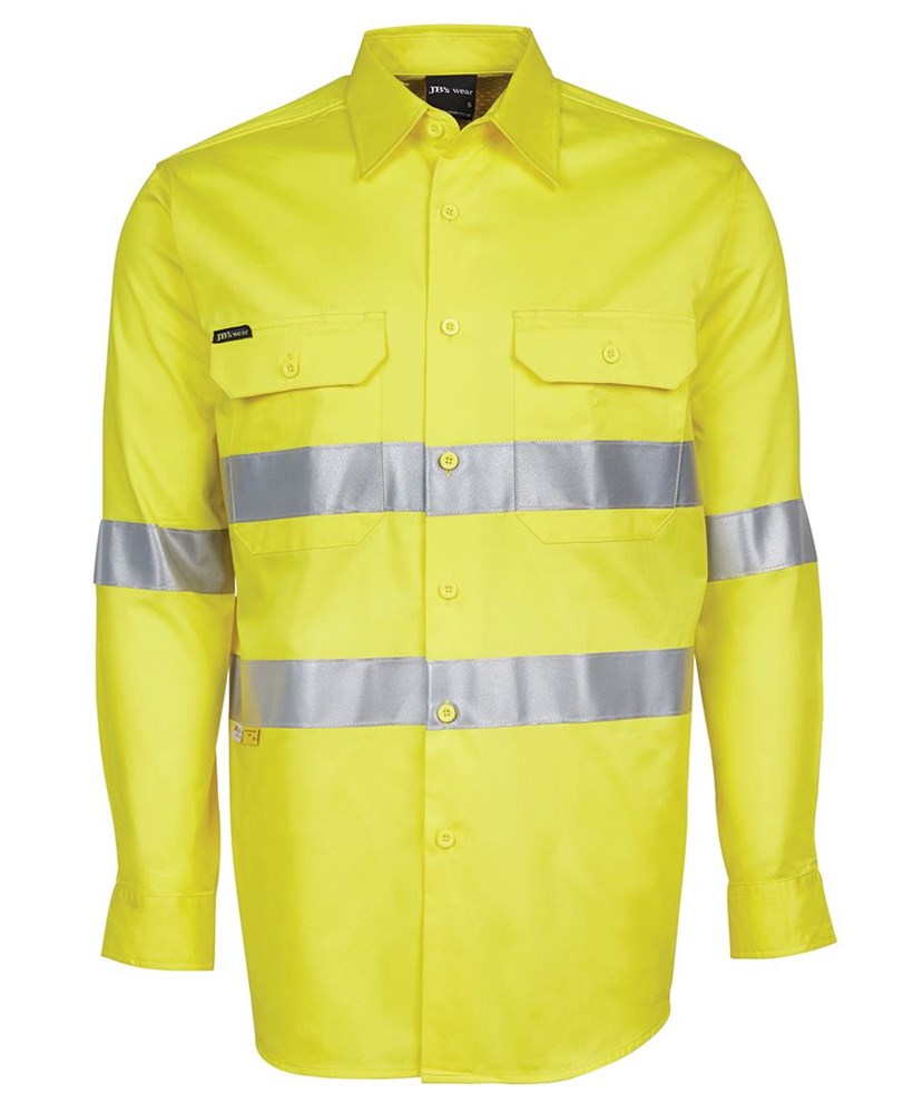 STAG HI VIS WORKSHIRT -  Long Sleeve | Cotton | Reflective Tape | Multi Colour Options