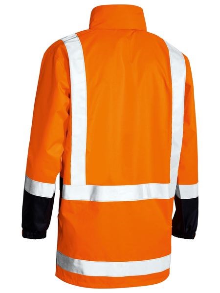 BISLEY HI VIS RAIN SHELL JACKET, TTMC-W17, LONGER LENGTH