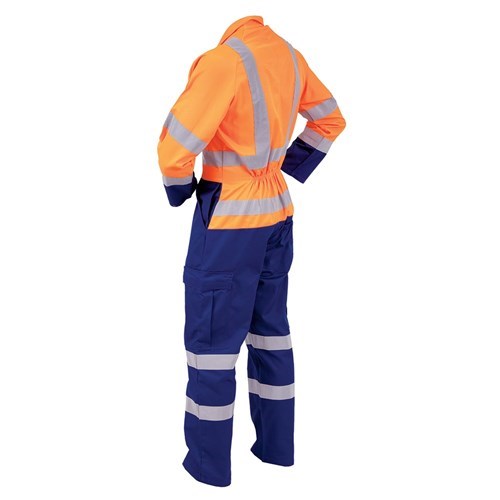 001 HI VIS OVERALLS MIDWEIGHT,  DAY/NIGHT, POLYCOTTON, ZIP