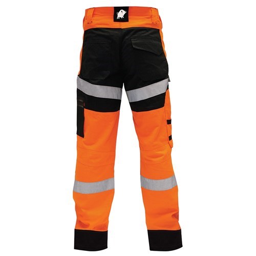 HI VIS CARGO SAFETY PANTS, TOUGH RIPSTOP COTTON,