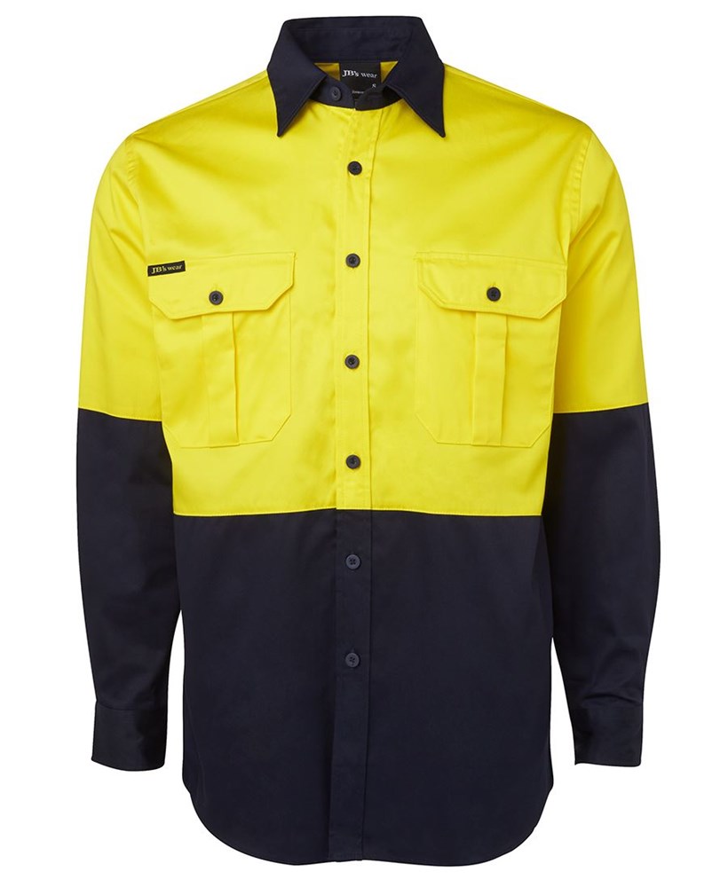 HI VIS WORK SHIRT - Long Sleeve | Cotton