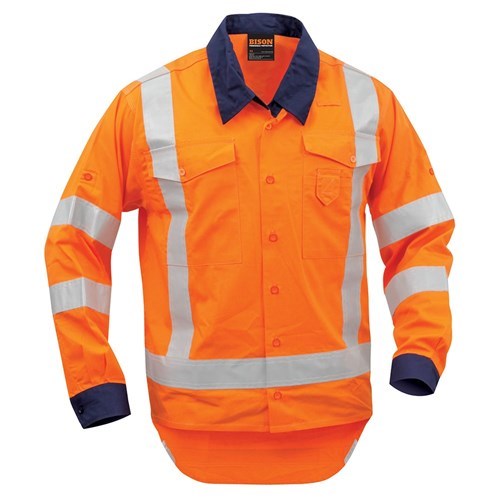 COTTON TTMC-W17 WORK SHIRT - Hi-Vis | Light Weight