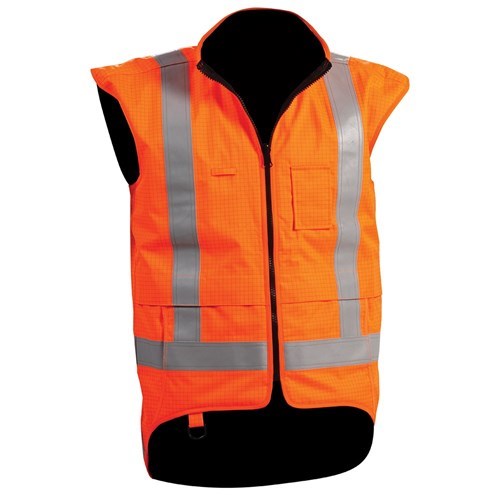 HI VIS VEST, FLEECE LINED, TTMC, FIRE RETARDANT